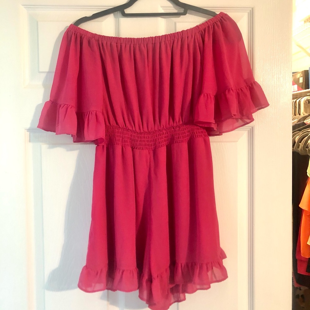 NWOT Ots Pink Lily Romper